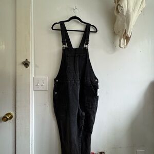 Women's Black Denim Overalls